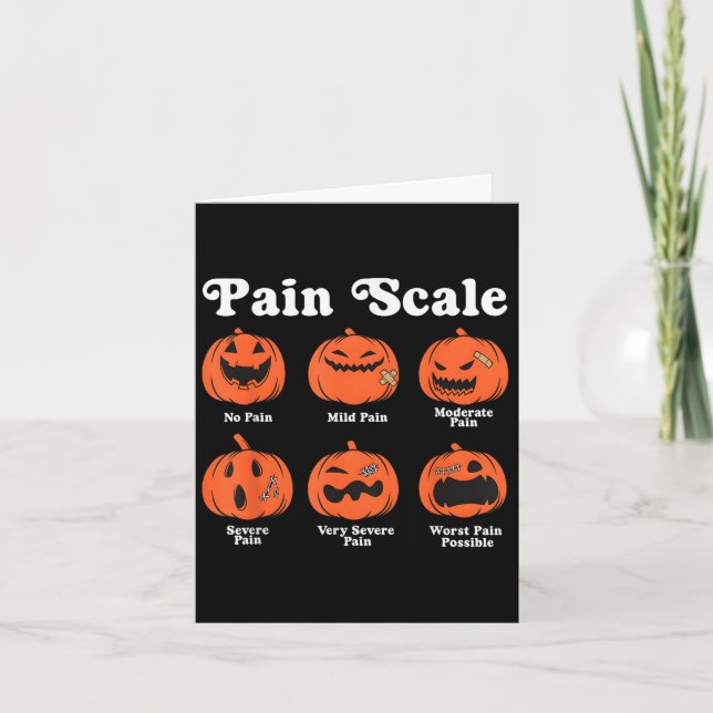 Tarjeta Pain Scale Soky Pumpkin Fall Halloween Trauma Nurs (Anverso)