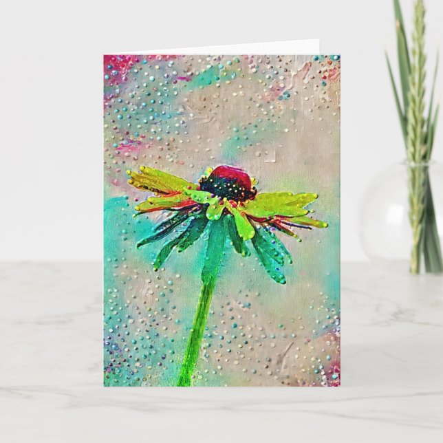 Tarjeta Paint Dot Coneflower Art Note Note Card (Anverso)