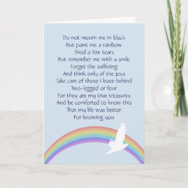 Tarjeta Paint Me a Rainbow — adiós final