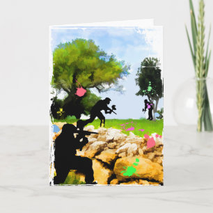 Tarjeta Paintball en la primavera