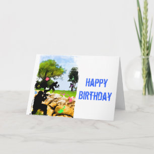 Tarjeta Paintball en la primavera