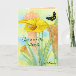 Tarjeta Painted Petals Pitcher Plant Folded Greeting Card