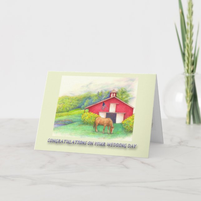 Tarjeta país de la enhorabuena del boda americana (Anverso)