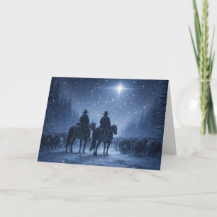 Tarjeta País de Navidad Vaquero del Oeste Estrella del Nor