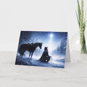 Tarjeta País de Navidad Vaquero del Oeste Estrella del Nor