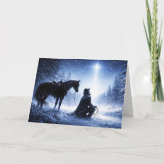 Tarjeta País de Navidad Vaquero del Oeste Estrella del Nor
