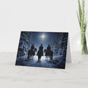 Tarjeta País de Navidad Vaquero del Oeste Estrella del Nor