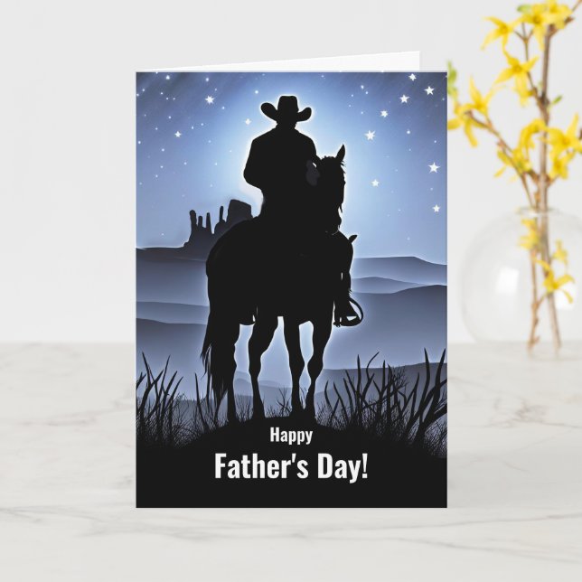 Tarjeta País del Día del Padre Cowboy Occidental (flor amarilla)