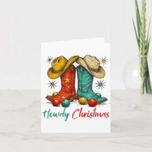 Tarjeta País Divertido Botas de Vaquero de Navidad Occiden