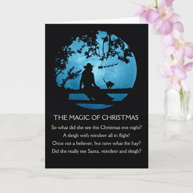 Tarjeta País Navidades occidentales Vaquera mágica (Orquídea)