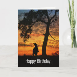 Tarjeta País Vaquero Occidental Feliz Cumpleaños Senderos