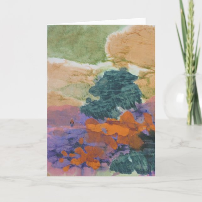 Tarjeta Paisaje abstracto - Figura Parada Cerca de los árb (Anverso)
