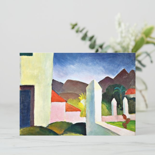 Tarjeta Paisaje africano, pintura de August Macke (Anverso de pie)