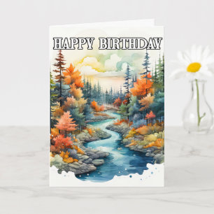 Tarjeta Paisaje al aire libre feliz cumpleaños