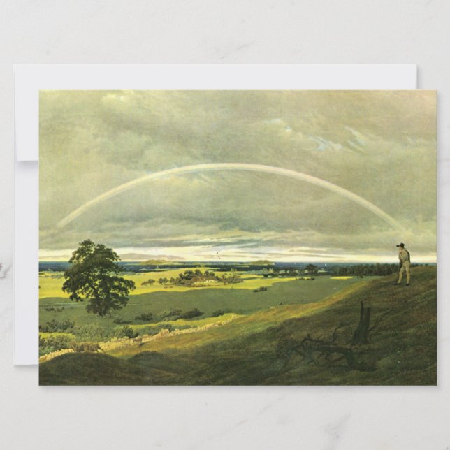 Tarjeta Paisaje con arcoiris (por Caspar David Friedrich) (Anverso)