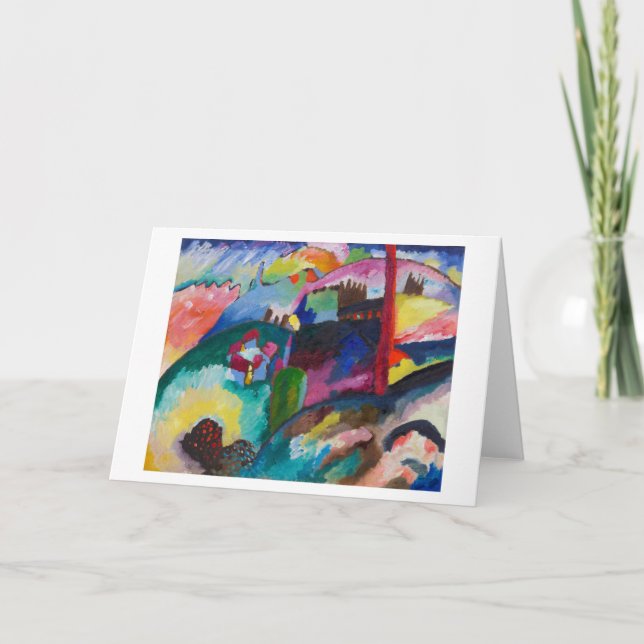 Tarjeta Paisaje con chimenea de fábrica, Wassily Kandinsky (Anverso)