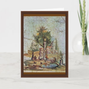 Tarjeta Paisaje con el árbol sagrado por Pompejanischer