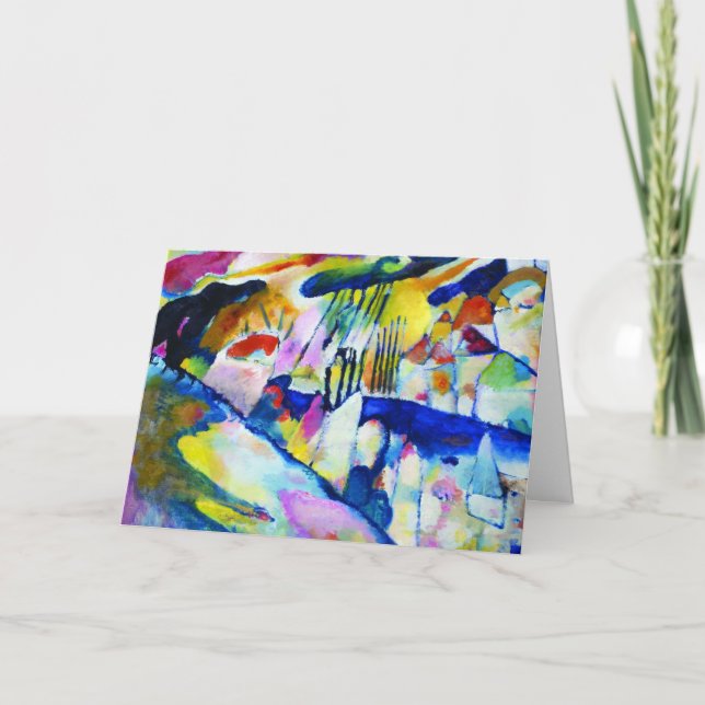 Tarjeta Paisaje con lluvia de Wassily Kandinsky (Anverso)