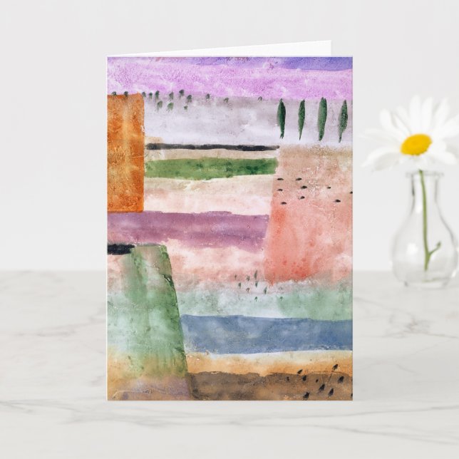 Tarjeta Paisaje con Poplars - Paul Klee - Resumen de arte (Planta pequeña)