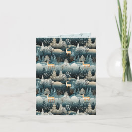 Tarjeta Paisaje Contemporáneo Y Navidades De Venado