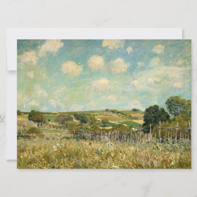 Tarjeta Paisaje Country Meadow (por Alfred Sisley) (Anverso)