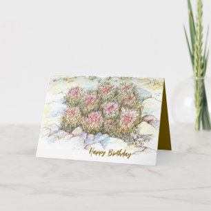Tarjeta Paisaje de Cactus en el desierto del cumpleaños fe