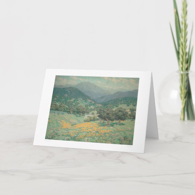 Tarjeta Paisaje de California con Poppies (1213) (Anverso)