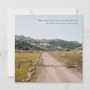 Tarjeta Paisaje de carretera de montaña, saludo minimalist