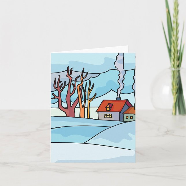 Tarjeta Paisaje de Casa de Invierno (Subido por el creador)