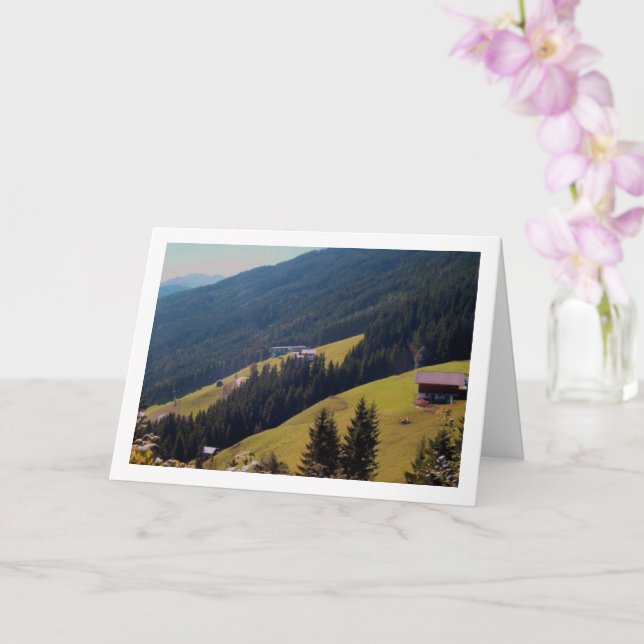 Tarjeta Paisaje de colinas austriacas (Orquídea)