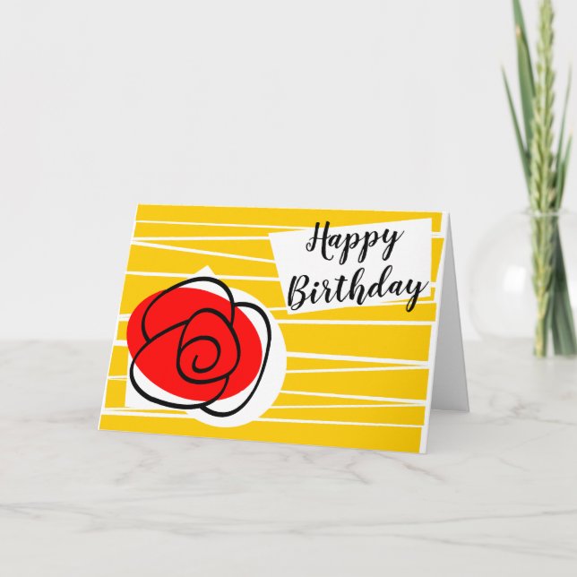 Tarjeta Paisaje de cumpleaños de Rosa español (Anverso)