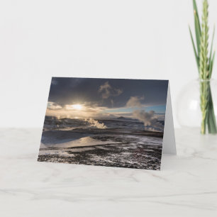 Tarjeta Paisaje de invierno geotérmico