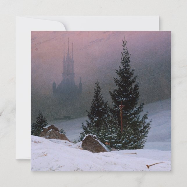 Tarjeta Paisaje de invierno (por Caspar David Friedrich) (Anverso)