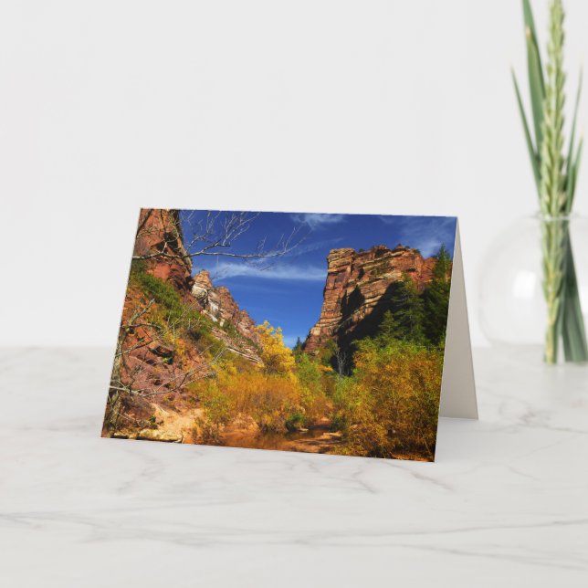 Tarjeta Paisaje de las colinas rojas, metro, Zion NP, en b (Anverso)