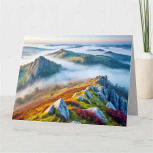 Tarjeta Paisaje de las montañas Magnífica naturaleza pinto