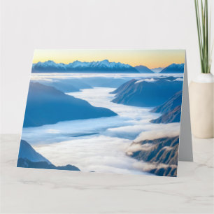Tarjeta Paisaje de las montañas Magnífica naturaleza pinto
