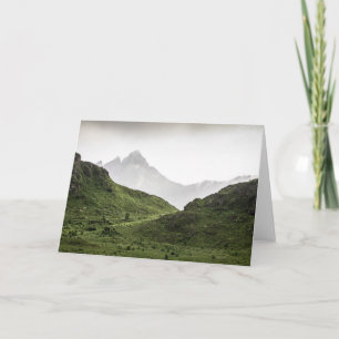 Tarjeta Paisaje de las Montañas Verdes Lofoten