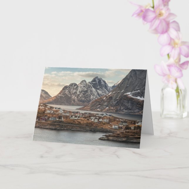 Tarjeta Paisaje de Lofoten Noruega (Orquídea)