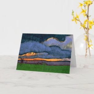 Tarjeta Paisaje de marisma con un molino Emil Nolde