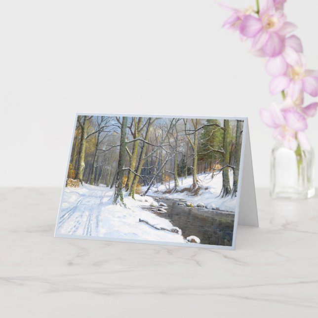 Tarjeta Paisaje de montaña en invierno (Orquídea)