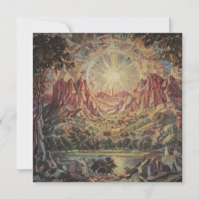 Tarjeta Paisaje de montaña (por Konstantin Bogaevsky) (Anverso)