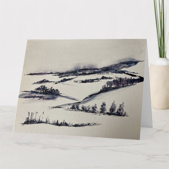 Tarjeta Paisaje de nieve (Anverso)