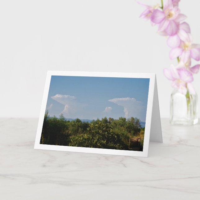 Tarjeta Paisaje de nubes gemelas idénticas (Orquídea)