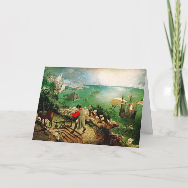 Tarjeta Paisaje de Pieter Bruegel con la caída de Ícaro (Anverso)