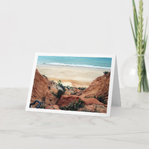 Tarjeta Paisaje de playa arenosa portuguesa