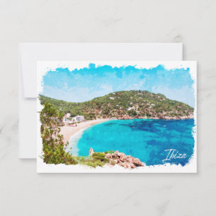 Tarjeta Paisaje de playa de Ibiza España Viajes
