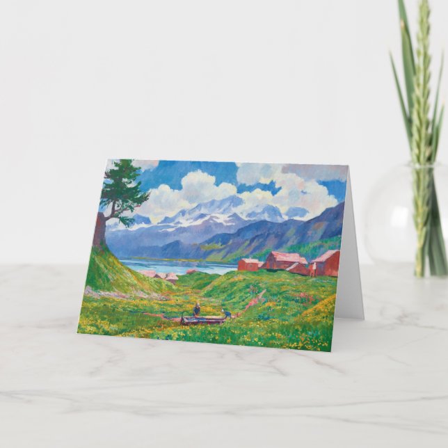 Tarjeta Paisaje de primavera | Giovanni Giacometti (Anverso)