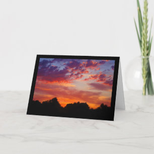 Tarjeta Paisaje de puesta de sol morada