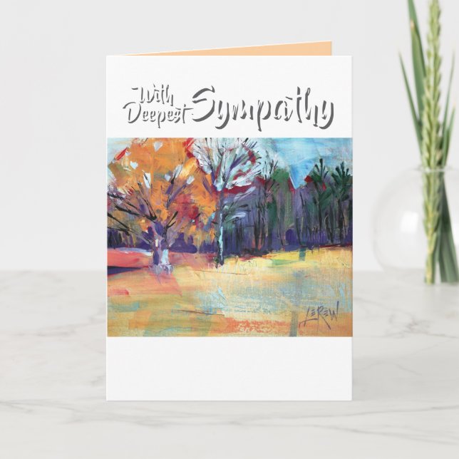 Tarjeta Paisaje de robles y amigos con una profunda simpat (Anverso)