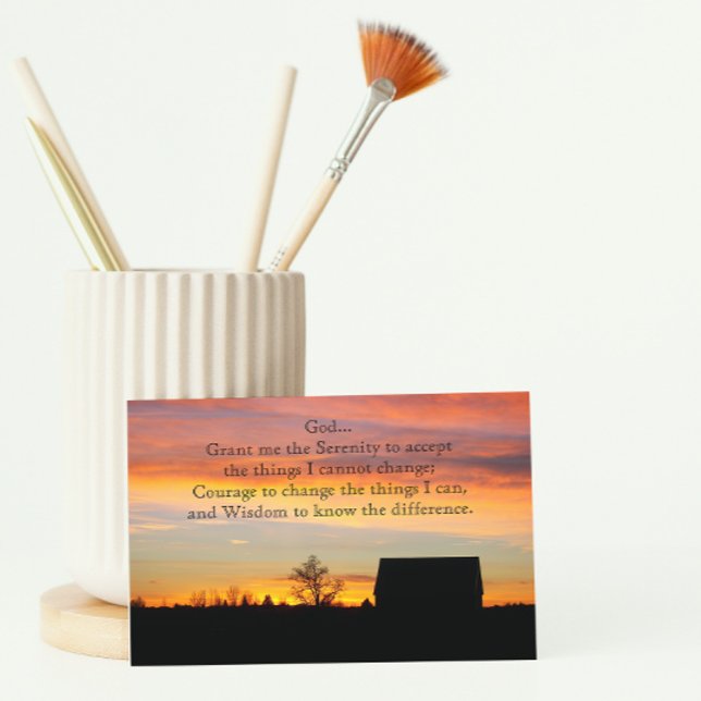 Tarjeta Paisaje de silueta solar en blanco de la oración d (Subido por el creador)